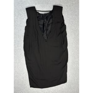 Mng Suit Dress Black Plunging Neck Line, Padded Shoulders New With Tags Size 2